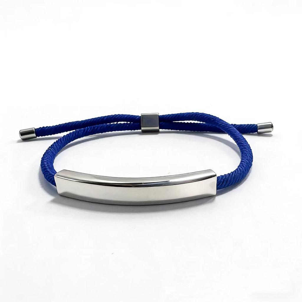 Multicolor Stainless Steel Engravable Woven Bracelet - European & American Festival Gift