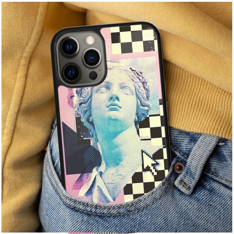 Glitch vaporwave modern art Soft Phone Case for iPhone 17 Air 16e Pro max 15 Pro 13 14 Plus 11 12 MagSafe Magnetic Coque