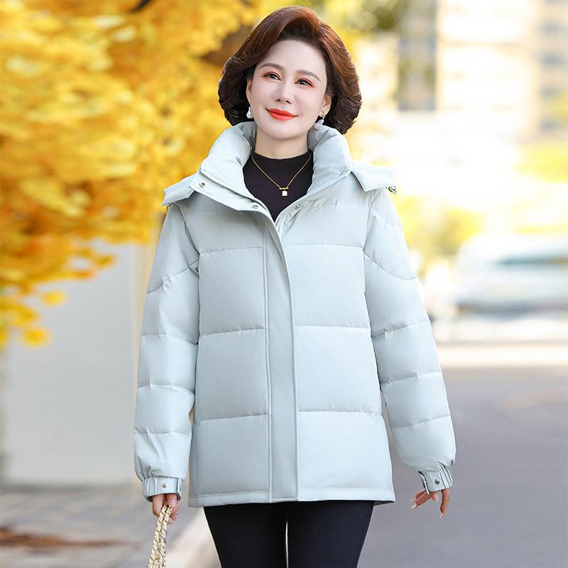 Down jacket mid-length mother's winter clothing new middle-aged and elderly women's white duck down winter coat