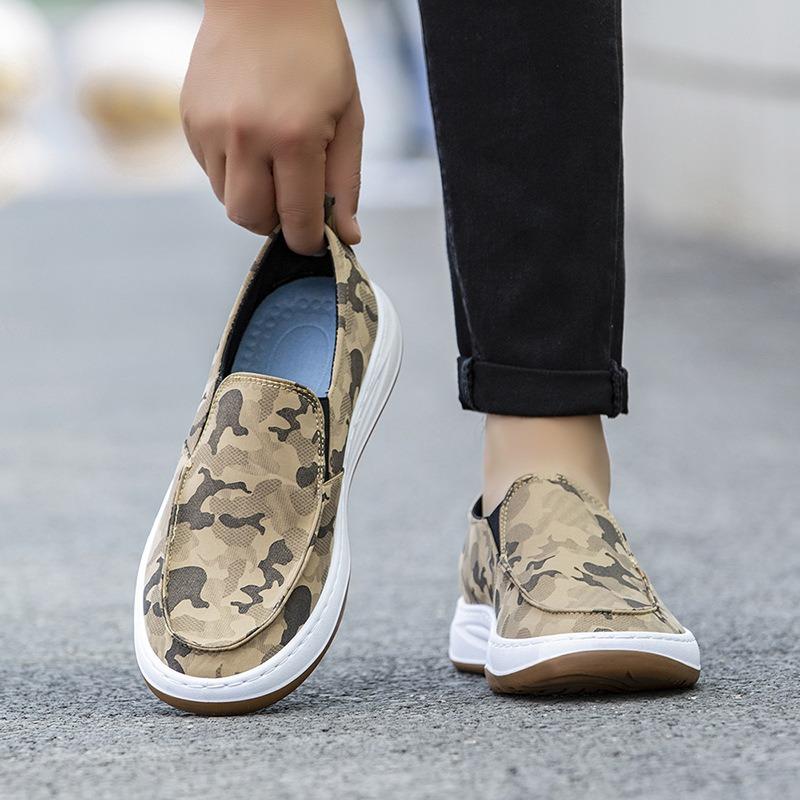 Casual Men's Shoes Flat-soled Canvas Shoes Soft Soles Light and Breathable Summer New Single Shoes Walking Comfortable Versatile Shoes