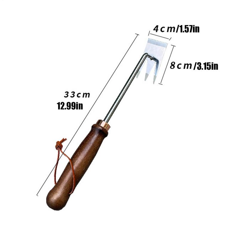 Weeding Tools Gardening Long Handle Grass Puller Manual Weeders Hand Weeding Device Three Teeth Manual Cultivator for Courtyard