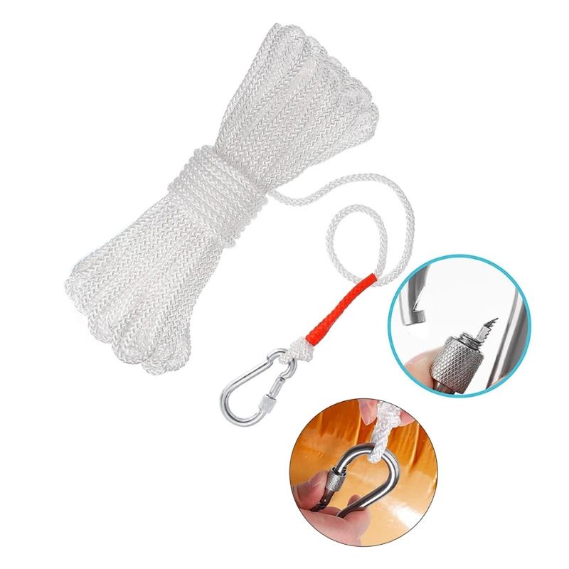 Rescues Climbing Rope Braided Rope Life Buoy Rope with Spring Hook for Ring Buoy