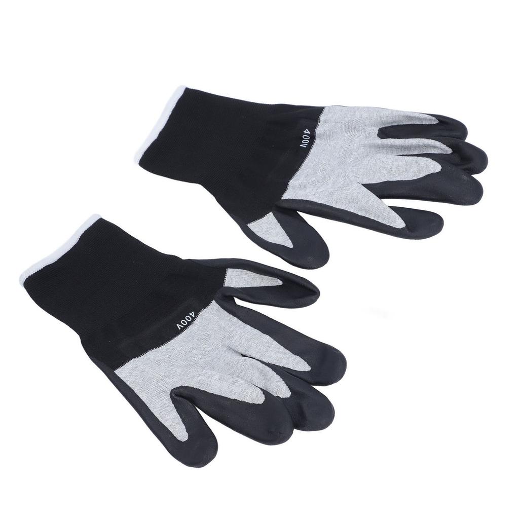 1 Pair Electrical Insulated Gloves Nylon Rubber Ultra Thin Non Slip 400V Insulation Gloves for Installation Repair Tasks