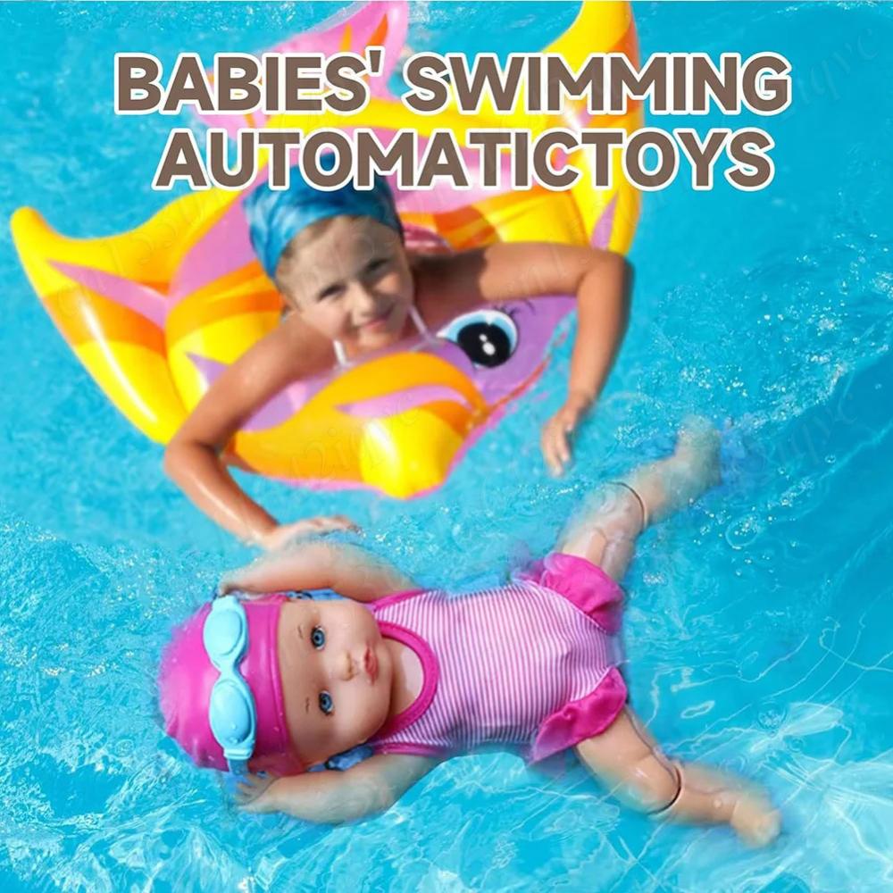 Baby Swimming Electric Doll Detachable Joint Waterproof Doll Battery Powered Cute Movable Toy Realistic Pool Dolls for Kids Gfit