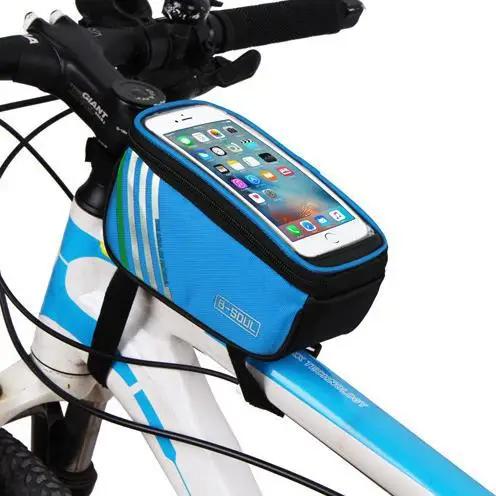 1 Pcs RTS Durable Outdoor Road Bicycle Waterproof Mobile Phone Bag Touch Screen Front Bag for Mountain Bike & Cycling