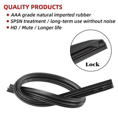 1 Stück OEM-Qualität Premium Auto Ganzjahres-Scheibenwischerblätter Nachfüllpackungen Naturkautschukstreifen für 3-stufigen Wischerblatttyp 14"-28"