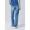 Benetton Wide Denim Pants Diagonal Cut Badp13611