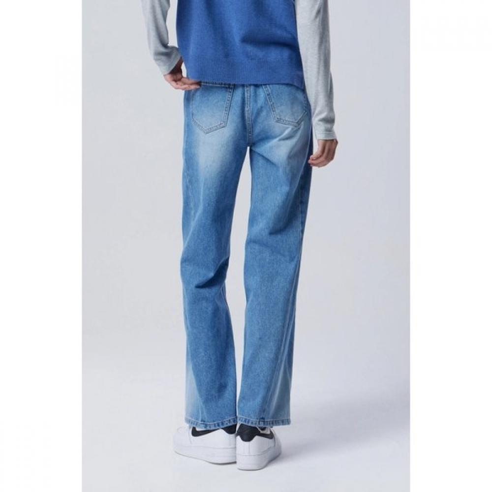 Benetton Wide Denim Pants Diagonal Cut Badp13611
