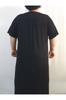 Damska Sukienka Duży Rozmiar Czarna Bawełna Czesana Wiskoza Czarna Sukienka z Marszczonym Przodem i Karczkiem z Tyłu