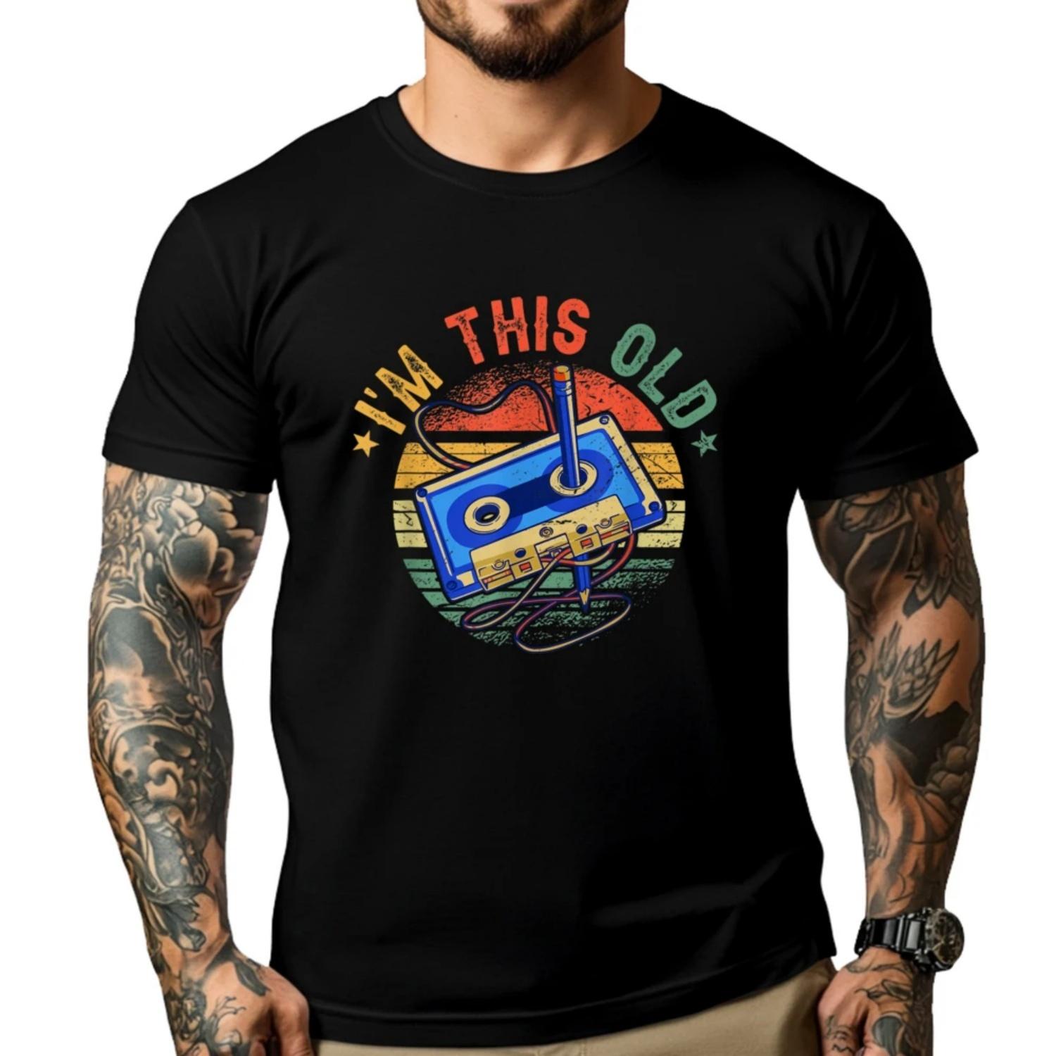 

Retro I M This Old Classic Music Cassette Tape Teeshirt Funny Shirt Plus Size HOLIDAYS XXXXXL чорний