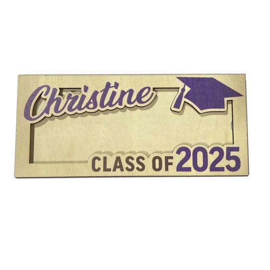 Graduation Gift Money Holder Wooden Class of 2025 Cash Holder Graduation Cash Gift Holder Keepsake for High School College University Graduates