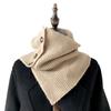 Cable Knit Wrap Button Scarf Winter Warm All-Matching Button Scarf Neck Protections Knit Neckerchief Windproof