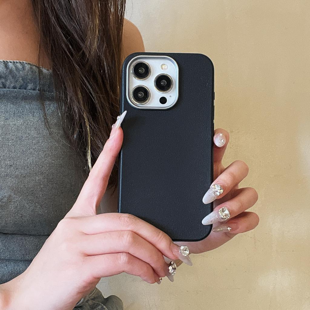 Minimalistische einfarbige Nischenstil-Hülle mit Lederstruktur, kompatibel mit iPhone 17 Pro Max Apple 16 neues Modell 14/15