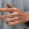 New Vintage 8mm Black Pattern Ring for Men and Women