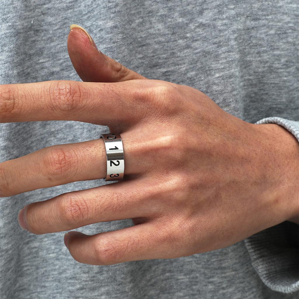 New Vintage 8mm Black Pattern Ring for Men and Women