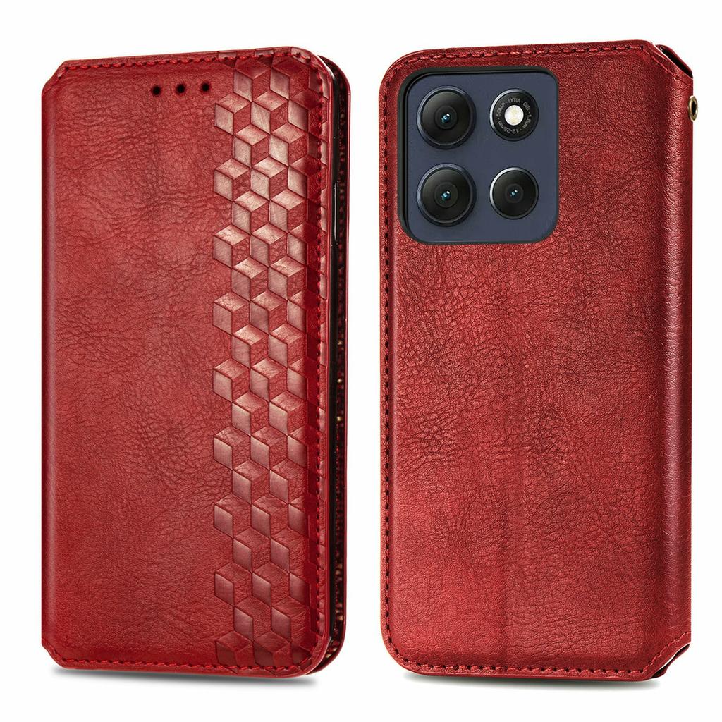 For Motorola Moto G86 Power 5G Case Rhombus Imprint PU Leather Wallet Phone Cover