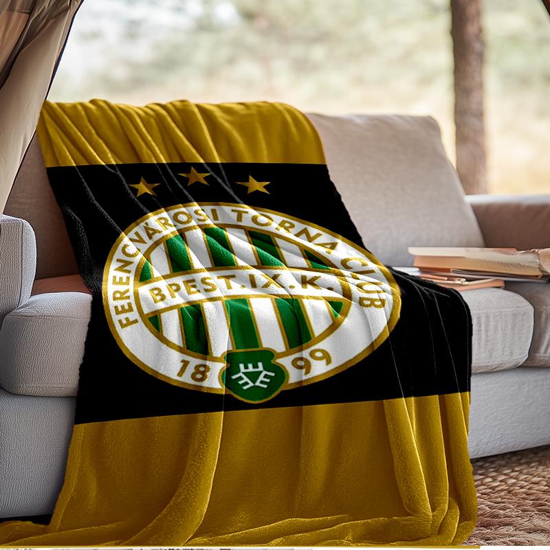 Ferencvaros TC Fußballverein Decke Outdoor Flanelldecke für Camping, Wandern, Gartenpartys, Picknick-Zubehör, Geschenk für Familie und Freunde
