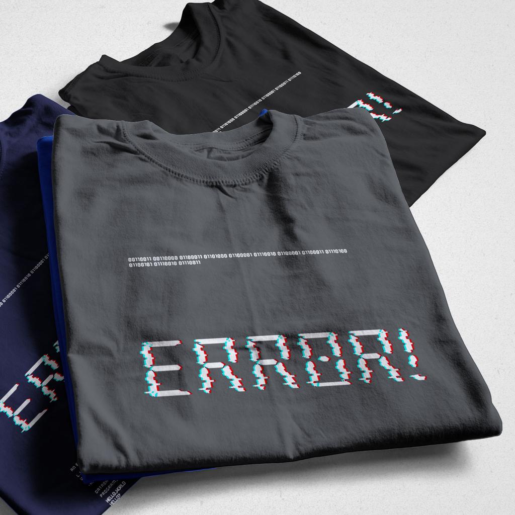 COOLMIND 100% Cotton Short Sleeve Error Print Funny Men T Shirt Casual Loose Men Tshirt o-neck Summer t-shirt Male Men Tee Shirt