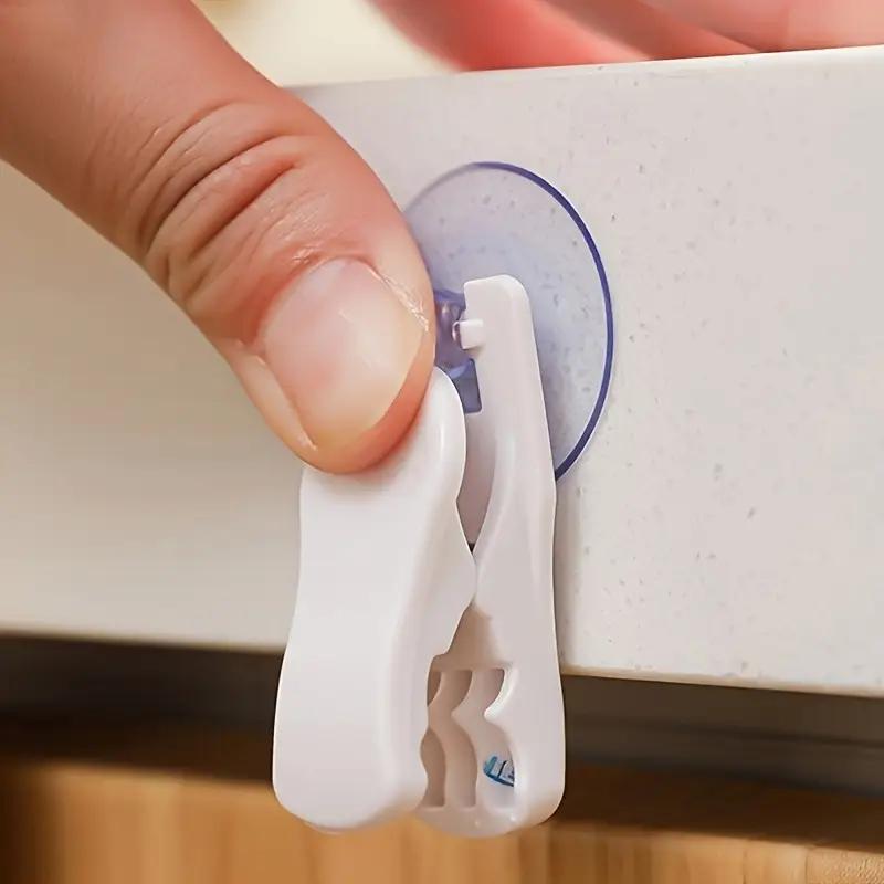 1/4PCS Multifunctional Bathroom Towel Storage Clip Kitchen Small Hook Rotating Household Suction Cup Punch-free Clip