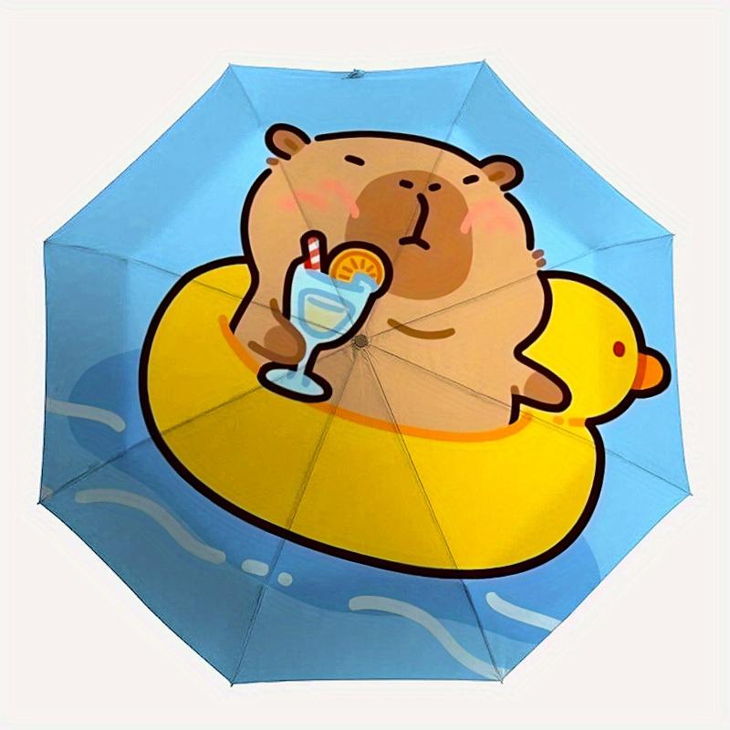 

1pc Capybara Automatic Umbrella 8-Bone Design Compact Gear for Outdoor Travel, Perfect Holiday Gift yy250827006