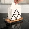 Modern Table Napkin Storage Case Functional Tissue Dispenser Contemporary Wood Steel Napkin Box Paper Dispenser