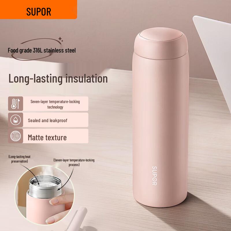 SUPOR 316L Stainless Steel Portable Thermos Mug