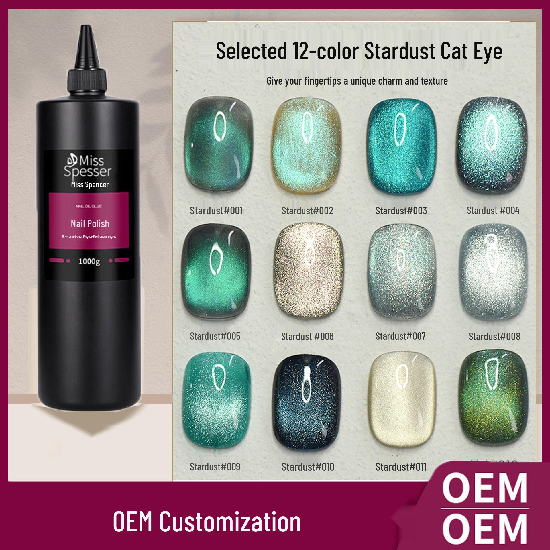 

Spring Green Stardust Cat Eye Gel Polish - Glittering Whitening Nail Salon Kit 2025