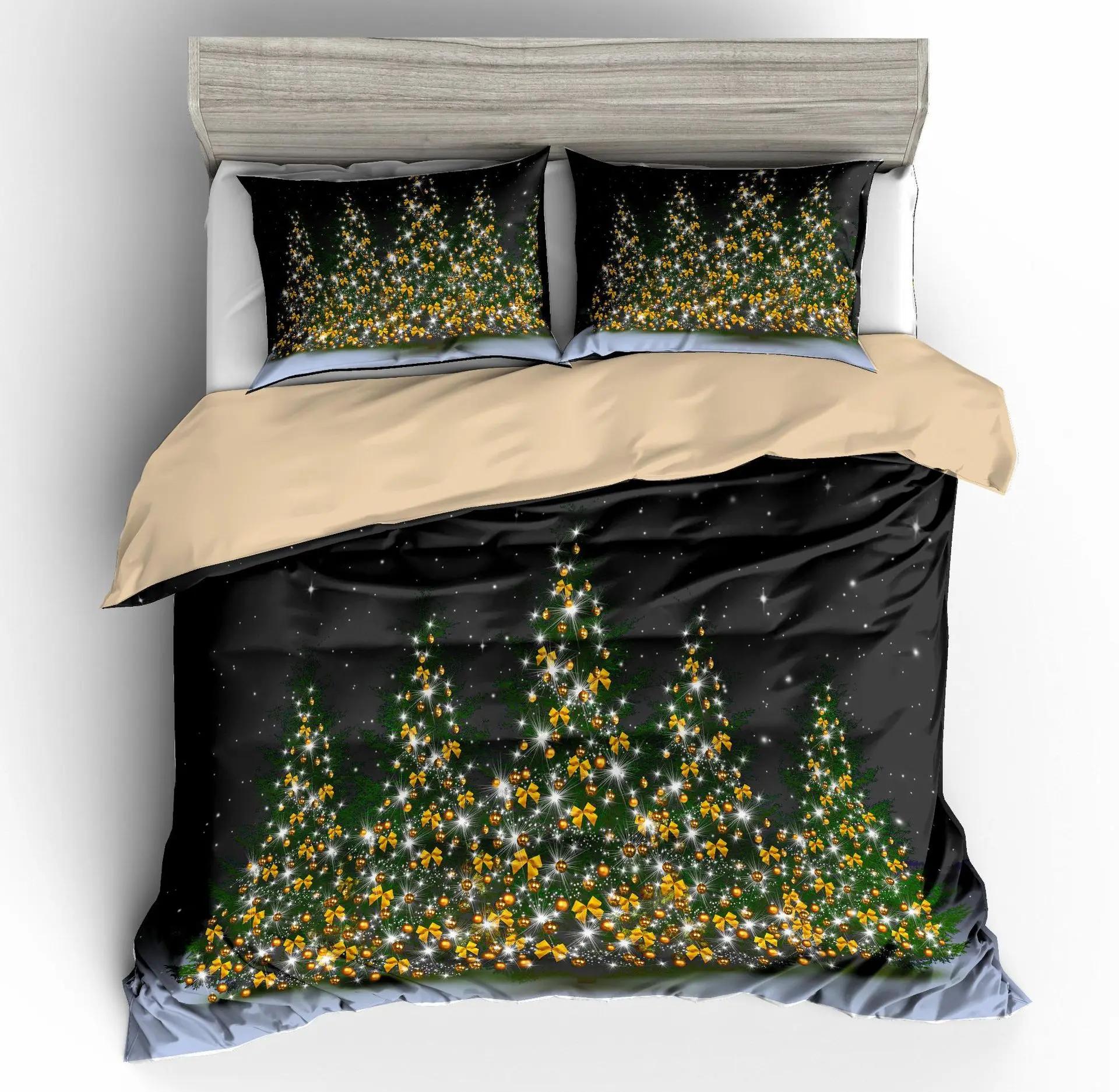 

Christmas Duvet Cover Set, King Christmas Bedding - Festive Printed Pattern - Soft Microfiber Comforter Cover With Pillowcases EU single(135x200cm)