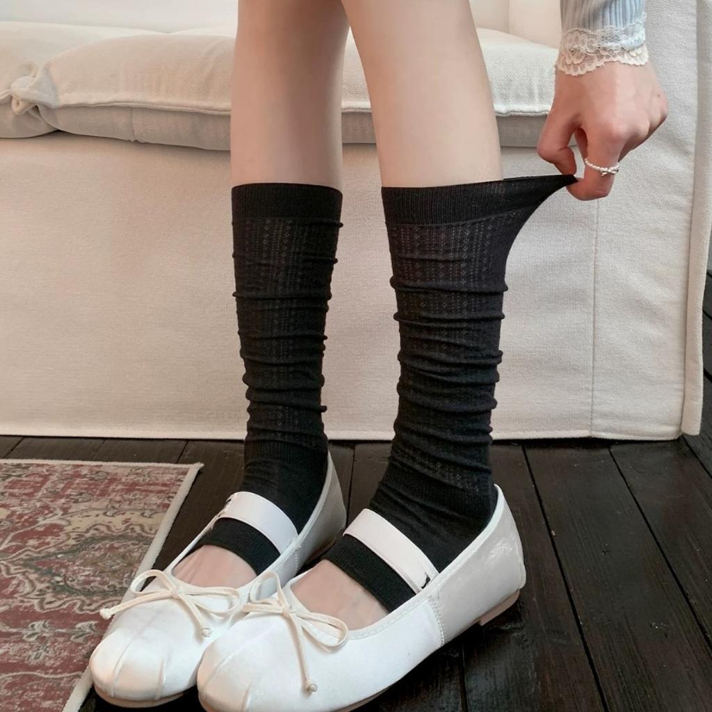 Summer Lightweight Stocking Stack Stockings Footed Leg Cover Ballet Style Long Socks Mesh Leg Stockings Pure Cotton Socks