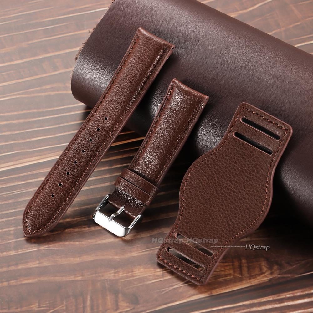 

Vintage Handmade Leather Watch Strap 18mm 20mm 22mm Cowhide Strap for Seiko Coffee Black Brown Watchbands Replacement Wristband 22mm кавовий