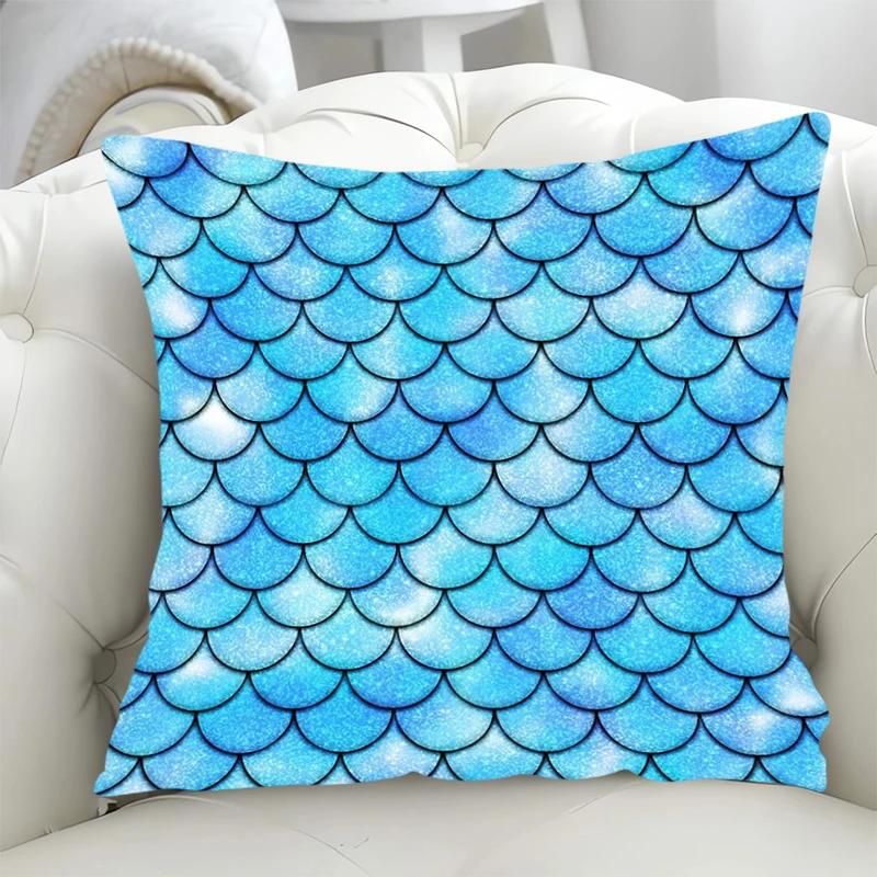Decorative Pillowcases X Blue Geometry Covers for Bed Pillows Lounge Chairs Cushion Cover  Pillow Hugs Fall Decoration