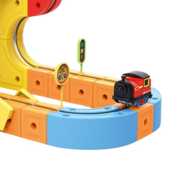 Yousheng 66/84 szt./zestaw Magnetyczny Zestaw Torów Kolejowych DIY Kostka Samochodzików Kolejka Grawitacyjna Elektryczna Kolejka Zabawka STEM dla Maluchów Chłopców Dziewczynek