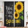2pcs 2D Flat Printing Drapes Sunflower You Are My Sunshine Polyester Without Electricity All Season Party & Holiday Decor