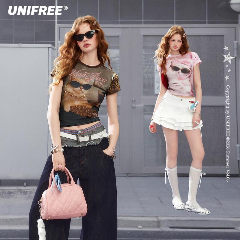 UNIFREE Pet Print Slim Fit T-Shirt L