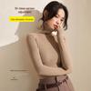 Women's Gray Winter High-Neck Base Layer Shirt - Thick, Warm, Stylish Plus Velvet Inner Wear
