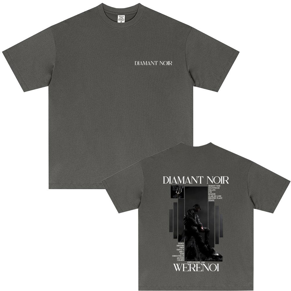 Horký prodej Rapový zpěvák WeRenoi Diamant Noir Album Tričko 2025 Léto Pánské Dámské Hip Hop Bavlna Móda Pop Music Trička