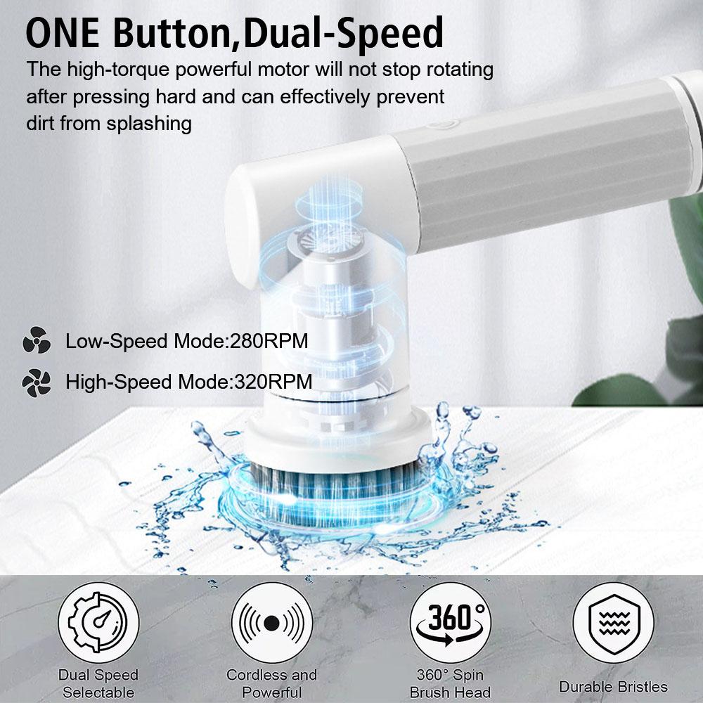 Temizlik Aletleri USB Tipi Mutfak Temizleme Aleti Temizleyici Lavabo 6'sı 1 Arada Banyo Yıkama Fırçası Elektrikli Temizleme Fırçası Küvet Fırçası El Tipi