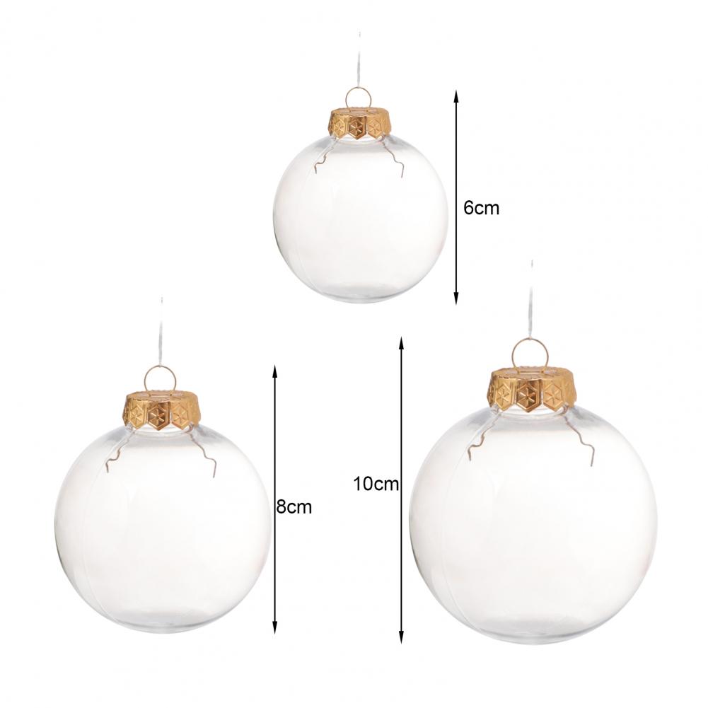 5pcs Perspective Christmas Tree Ball Paintable Christmas Ball with Bottle Cap Minimalist Christmas Clear Ball Home Decoration Navidad