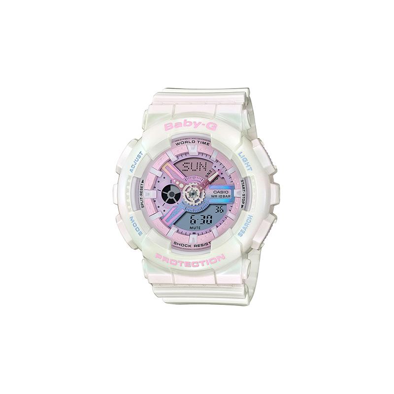 CASIO BABY-G 100m waterproof Quartz resin strap women's watch white dial BA-110PL-7A1PR-person