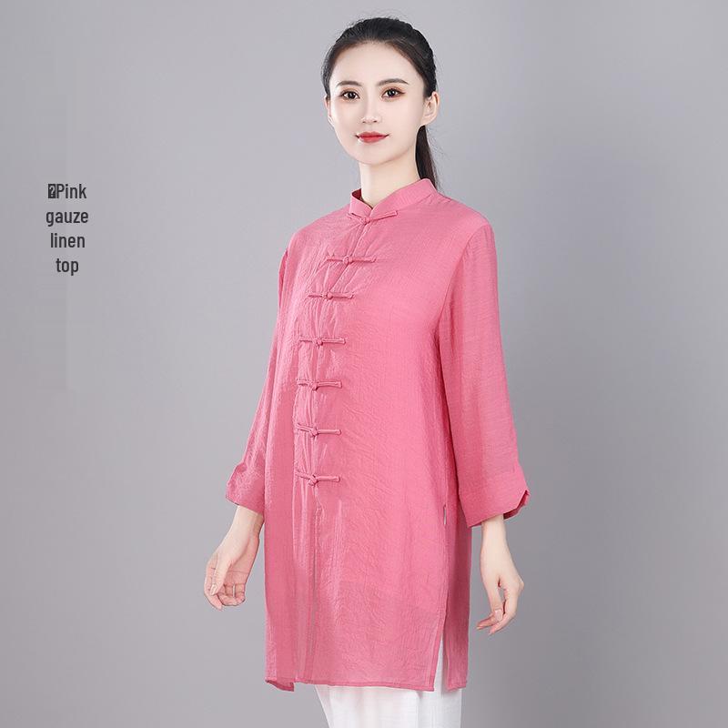 Women's Summer Linen Tai Chi Suit - Chinese Style Martial Arts Practice Uniform