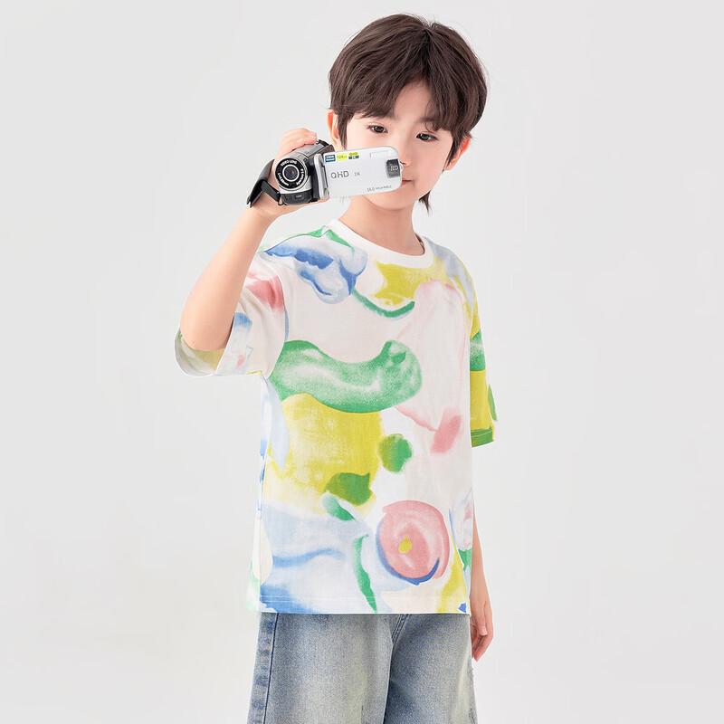 Duoduojia Boys' Summer Cool-Touch Tie-Dye Short Sleeve T-Shirt