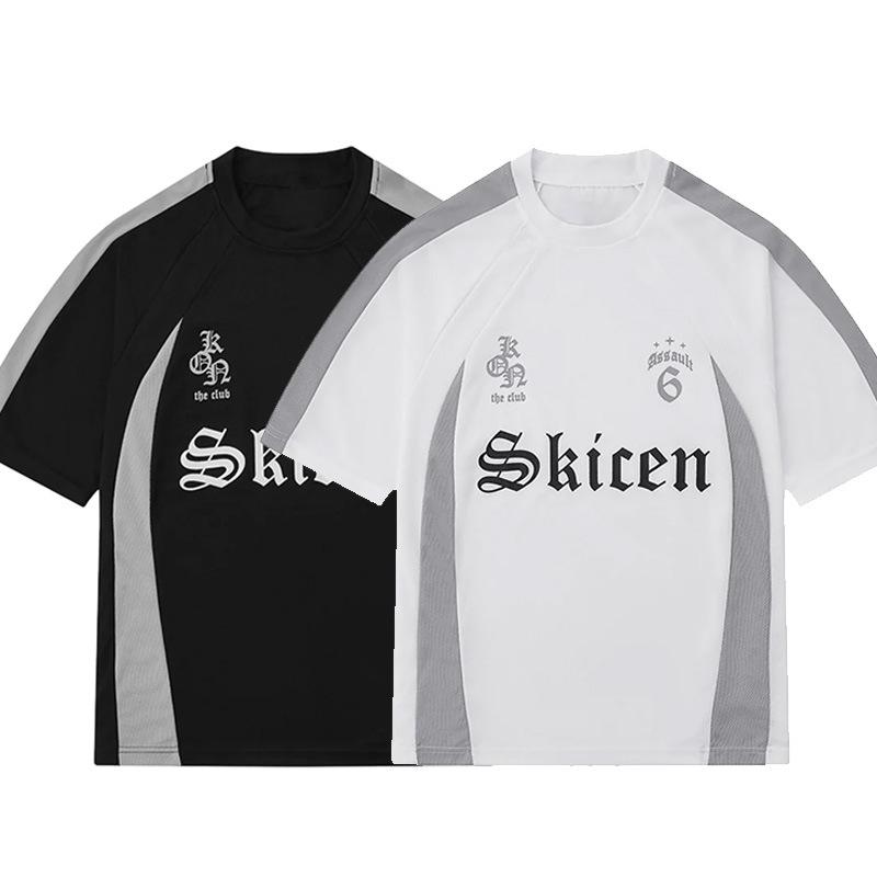 American Retro Sports Jersey Short-sleeved Fans European and American Street Tide Brand Loose Fan Version