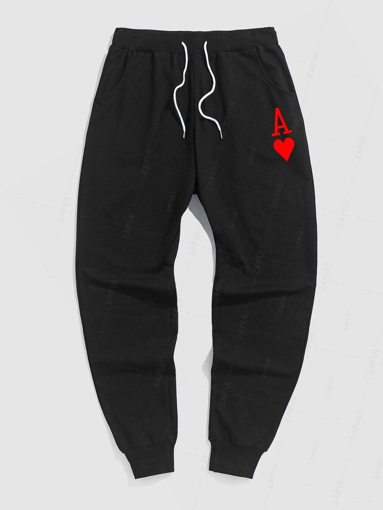 ZAFUL Спортивные штаны-джоггеры с узором «Игральные карты»
