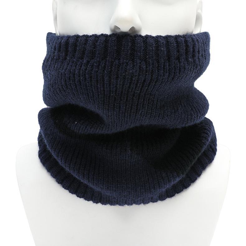 

Мужской модный зимний шерстяной трикотажный шарф для шеи тёмно-синий