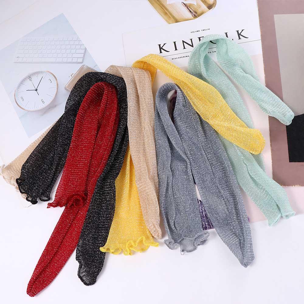 Summer Fashion Gauze Elastic Simple Shiny Korean Style Socks Women Thin Socks Glitter Silk Hosiery
