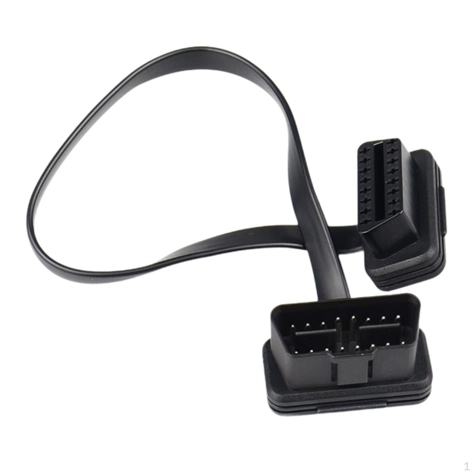 

Низкопрофильный удлинительный кабель OBDII 16-контактный разъем «папа-мама», гибкий диагностический удлинительный шнур-адаптер 150CM 59.06inch