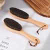 Soft Horse Hair Brush with Wooden Handle Anti-Static Shoe Polish Cleaning Care Brush for Laundry
