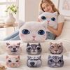 Realistic Cat Dog Head Pillow Cushion 3D 40CM Car Seat Cushion  Multipurpose