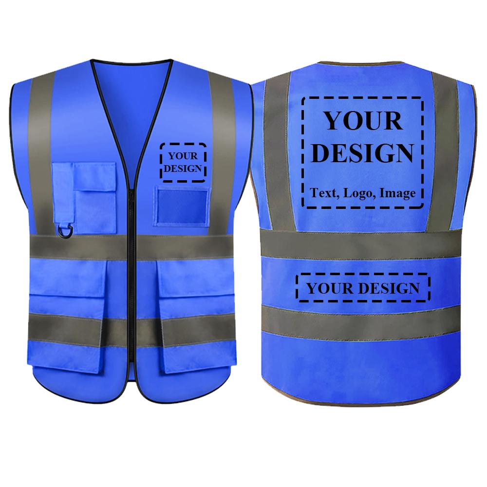 Custom Your Logo Workwear Vest Multi Pockets Construction Building Vests With Zipper Front Working Clothes For Women Men