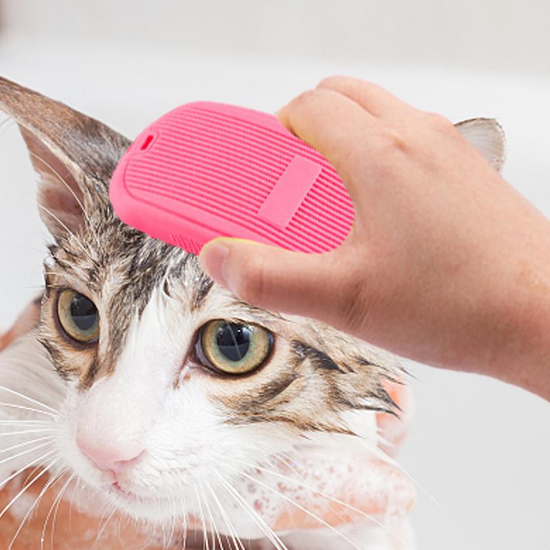 Hundewaschbürste Katzenpflegebürste Hund Ausfallbürste Haustier Shampoo Bad Beruhigende Massage Gumminoppen Currykamm Haustier